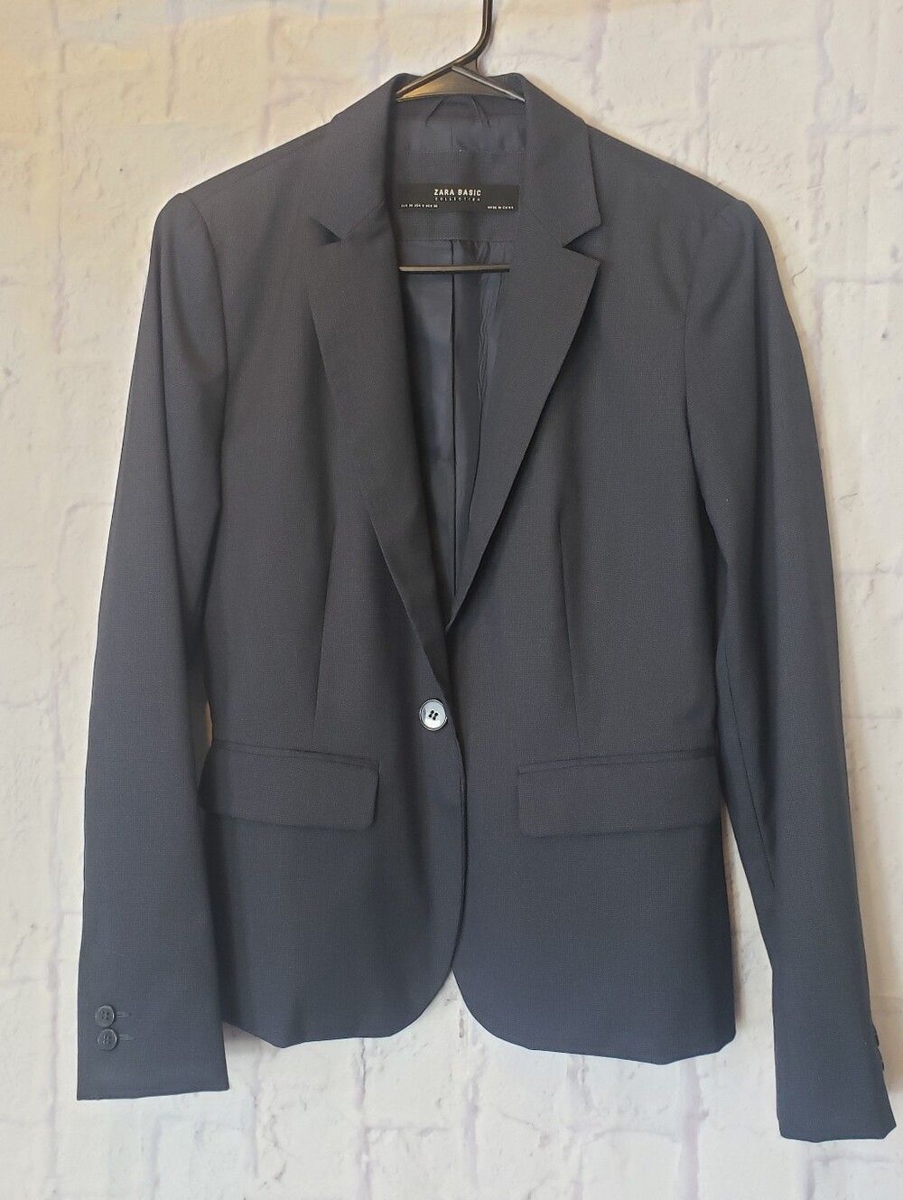ZARA BASIC Single Button Classic Blazer Navy 6
